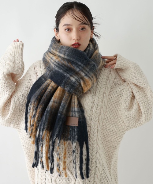 【未使用品】ディースクエアード フリンジ マフラー ストール メンズ レディース マフラー ストール 「M2SUQARED/エムツースクエア」ボリュームフリンジ