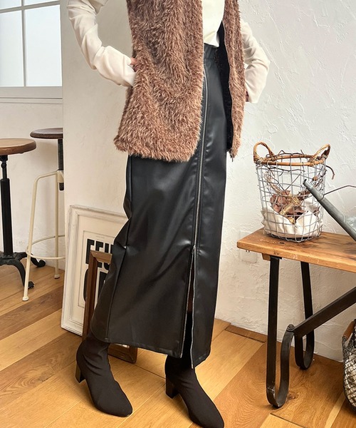 STYLEBLOCK（スタイルブロック） スカート フェイクレザータイト