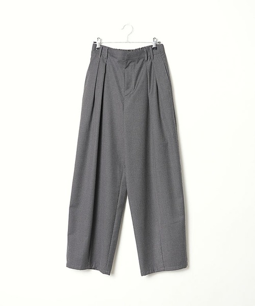 ワイドパンツ スラックス パンツ タックパンツ レディースの画像