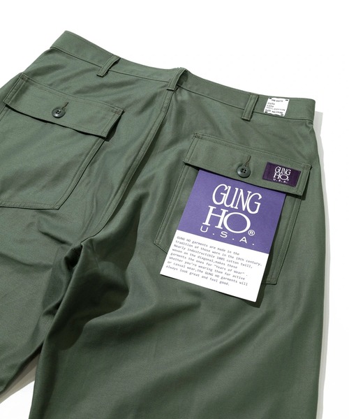 GUNG HO（ガンホー） パンツ BACK STAIN 4POCKETS WIDE FATIGUE