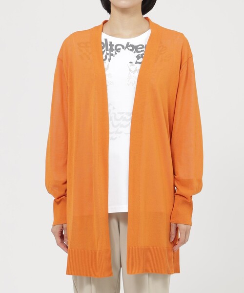 「EVEX by KRIZIA」 ニットカーディガン 40 オレンジ レディース_画像5