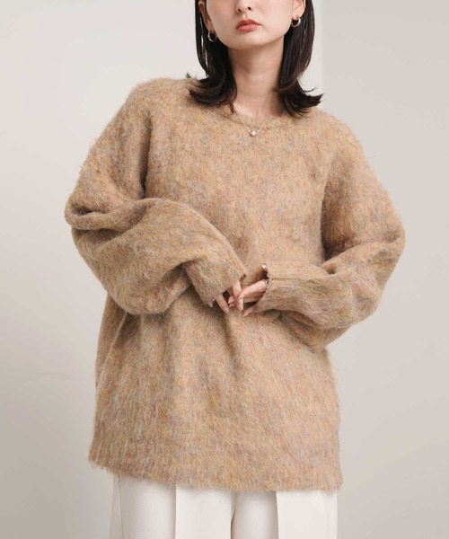 Bulue. ニット セーター 「Bulue.」ミックスシャギー前後2WAY