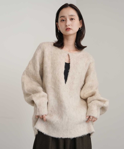 Bulue. ニット セーター 「Bulue.」ミックスシャギー前後2WAY