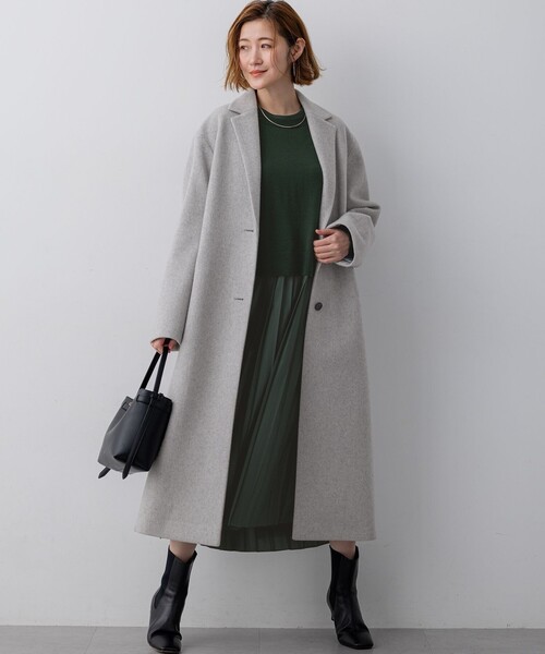 シナモンスパイス　　　ウール　モッサ　チェスターコート　40 23区（ニジュウサンク） コート チェスターコート ウールモッサ