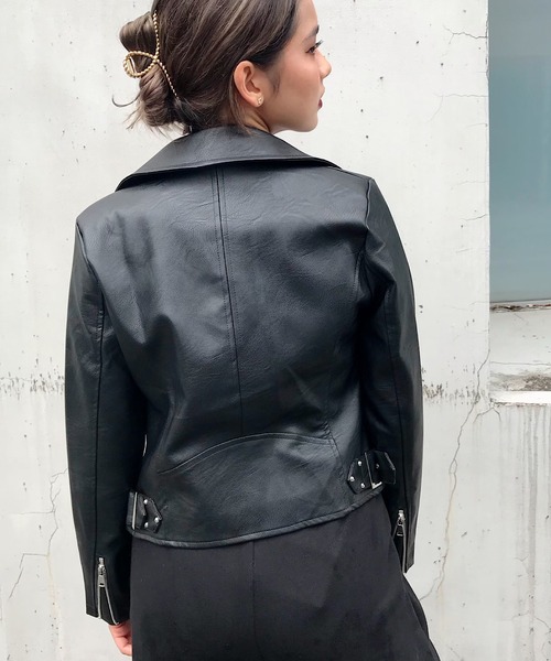 「ROGER AND RAW」 ライダースジャケット MEDIUM ブラック レディース_画像2