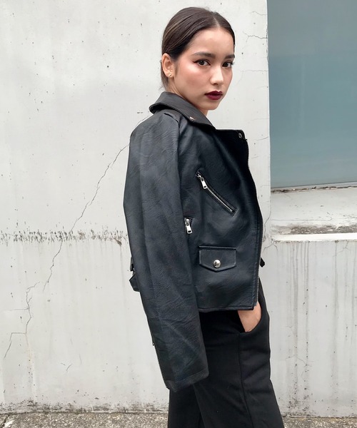 「ROGER AND RAW」 ライダースジャケット MEDIUM ブラック レディース_画像5