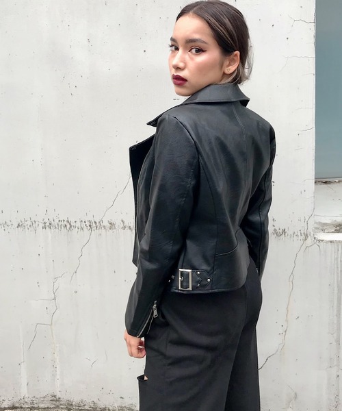 「ROGER AND RAW」 ライダースジャケット MEDIUM ブラック レディース_画像8