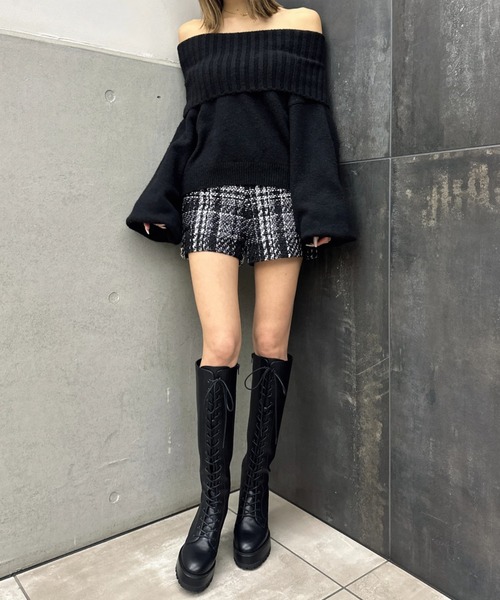 EGOISTエゴイストレースアップロングブーツ EGOIST（エゴイスト） ブーツ フェイクレザーレースアップロングブーツ