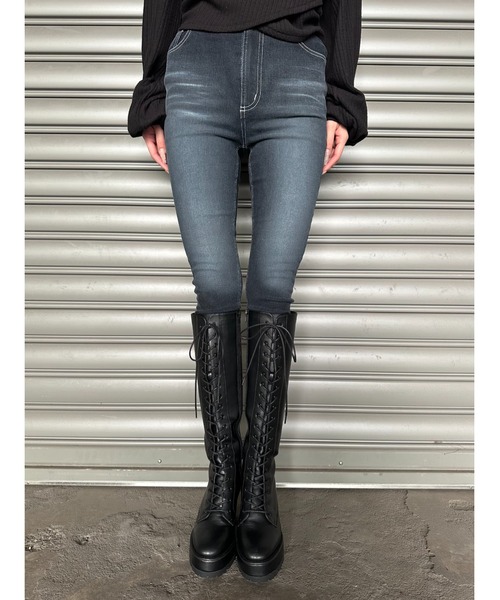EGOIST（エゴイスト） ブーツ フェイクレザーレースアップロングブーツ