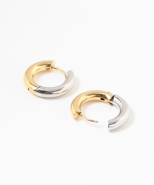Ray BEAMS（レイ ビームス） フープ ピアス ステンレス バイカラー
