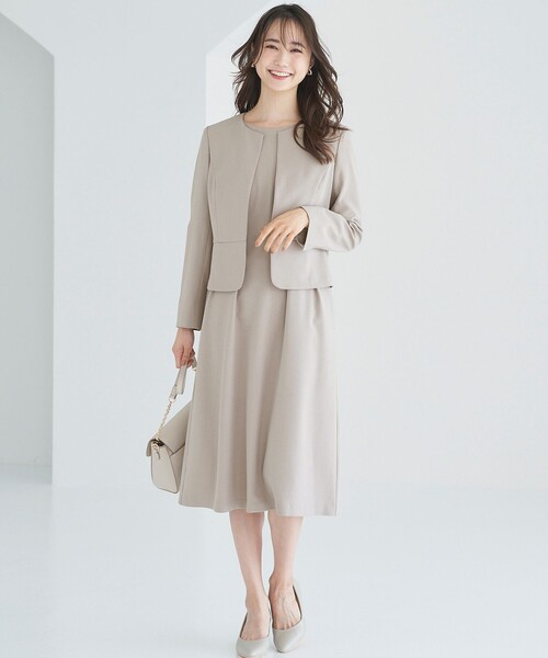 「ANY SIS」 ノーカラージャケット 2 ベージュ レディース_画像3