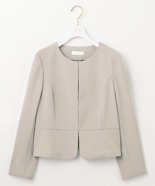 「ANY SIS」 ノーカラージャケット 2 ベージュ レディース_画像9
