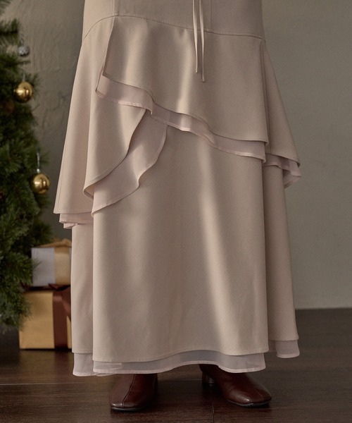 mideal（マイディール） スカート asymmetric double frill skirt