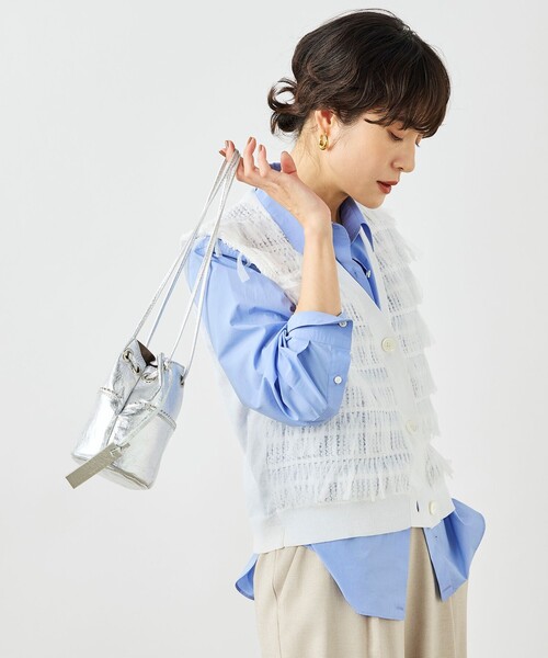 NOLLEY'S（ノーリーズ） ベスト ジレ 「手洗い可能」チュールフリンジV