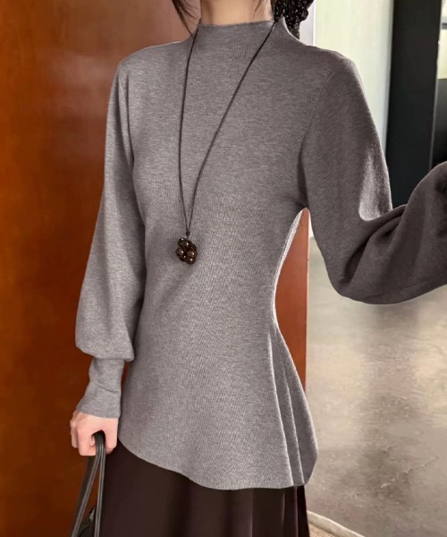 ReRe ニット セーター ハイネックチュニックニット レディース