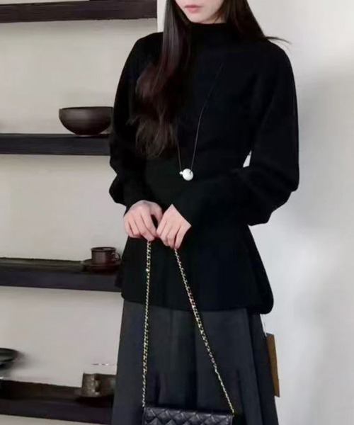 ReRe ニット セーター ハイネックチュニックニット レディース