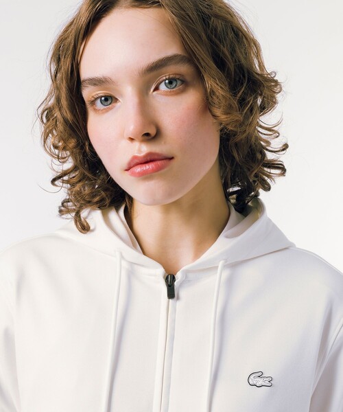 LACOSTE（ラコステ） ジップアップパーカー 36 ホワイト レディース
