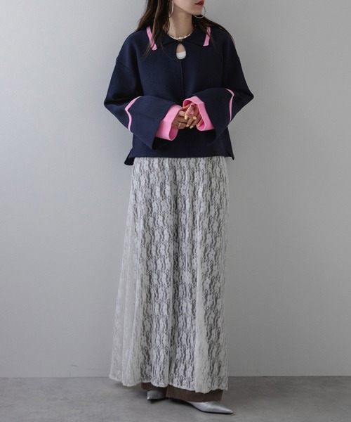 「bohmal」 長袖ニット FREE ネイビー レディース_画像9