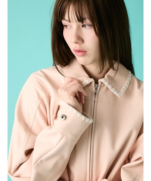 FURFUR レースショート丈ブルゾン FURFUR（ファーファー） SALE30%OFF アウター 25秋冬 レースアップ