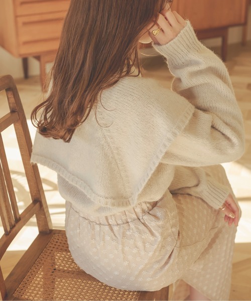 「Ambre Neige」 長袖ニット FREE アイボリー レディース_画像5