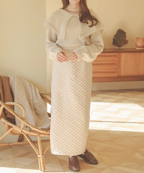 「Ambre Neige」 長袖ニット FREE アイボリー レディース_画像6