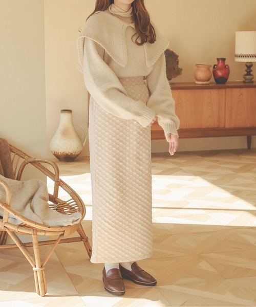 「Ambre Neige」 長袖ニット FREE アイボリー レディース_画像7