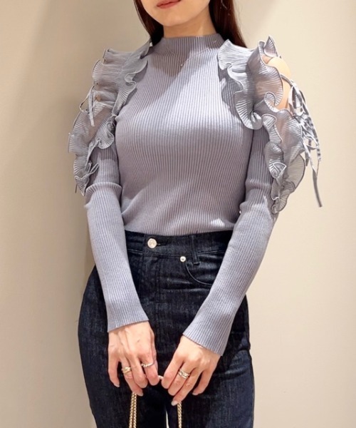 「SNIDEL」 長袖ニット ONE SIZE オレンジ レディースの画像