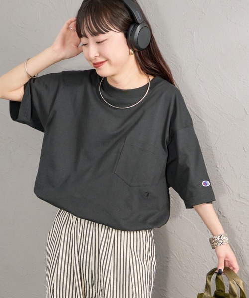 Champion（チャンピオン） tシャツ 別注 スリーアイコン ロゴ刺繍