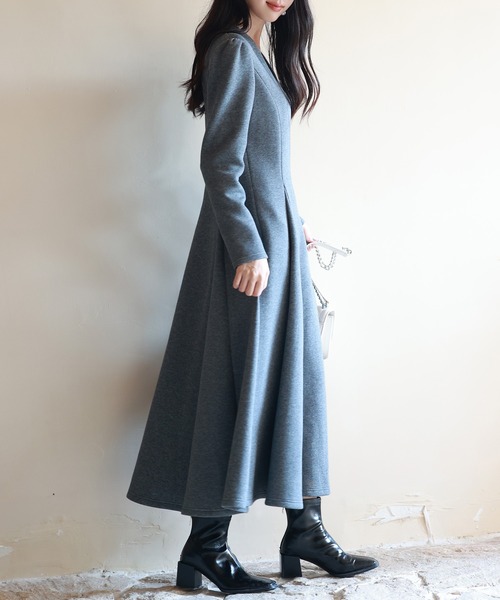 「SAISON DE PAPILLON」 長袖ワンピース L ネイビー レディース_画像8