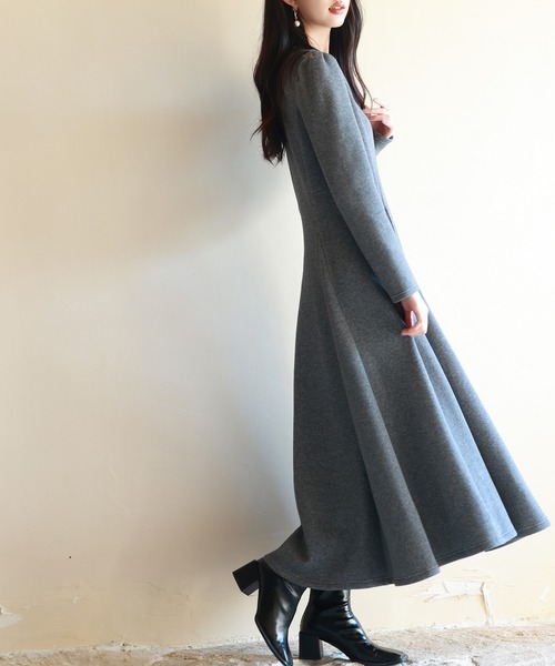 「SAISON DE PAPILLON」 長袖ワンピース L ネイビー レディース_画像9