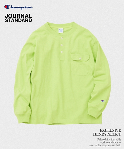 Champion（チャンピオン） tシャツ for JS 長袖 ヘンリーネック メンズ