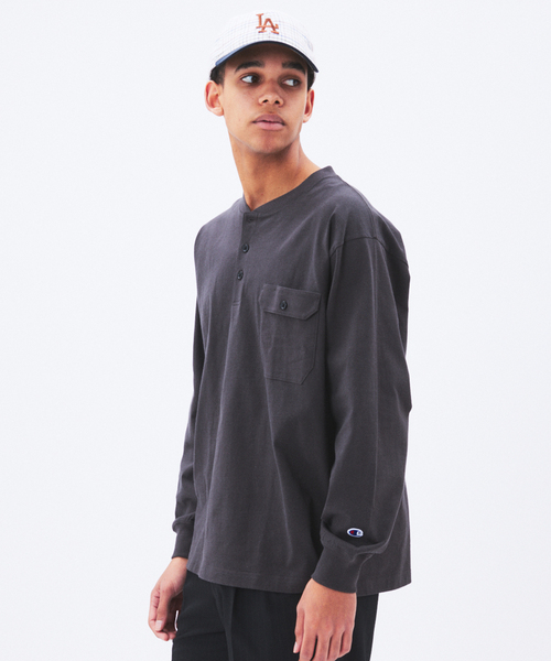 Champion（チャンピオン） ヘンリーネック tシャツ for JS 長袖
