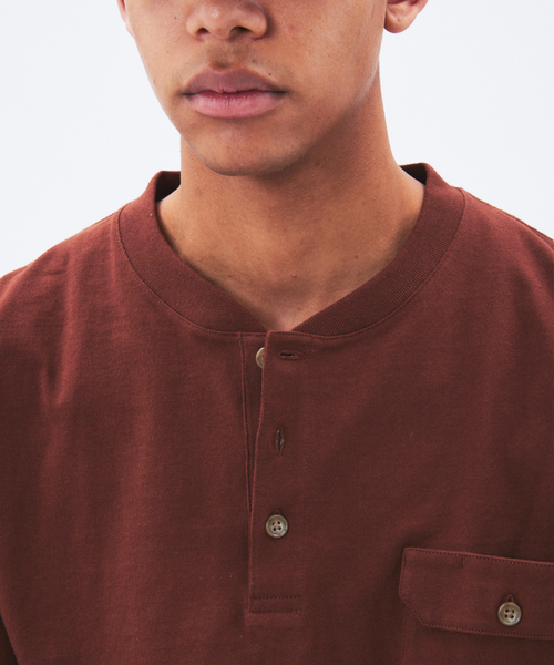 Champion（チャンピオン） tシャツ for JS 長袖 ヘンリーネック メンズ