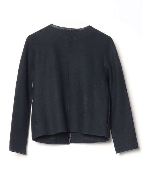 「NIMES」 ノーカラージャケット - ネイビー レディース_画像2