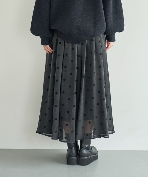 「meilmada」 フレアスカート MEDIUM ブラック レディース_画像5