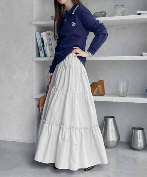 「U.S. POLO ASSN.」 長袖ポロシャツ L オフホワイト レディース_画像9