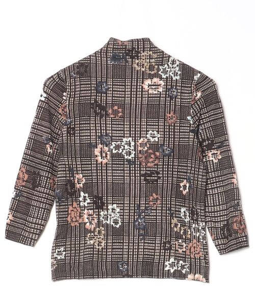 「GERARD DAREL」 チェック柄長袖ニット M ブラウン レディース_画像2