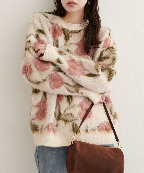 「natural couture」 長袖ニット FREE ベージュ レディース_画像3
