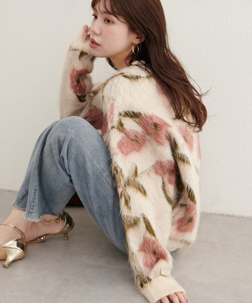 「natural couture」 長袖ニット FREE ベージュ レディース_画像4