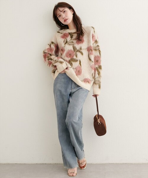 「natural couture」 長袖ニット FREE ベージュ レディース_画像5