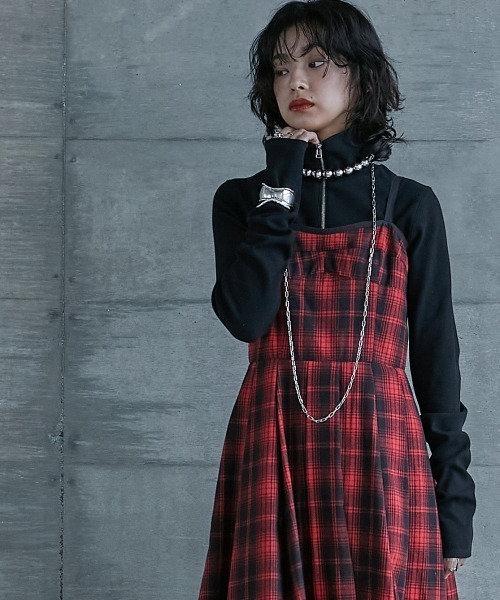 「GEVS.」 キャミソールワンピース 3L レッド レディース_画像5