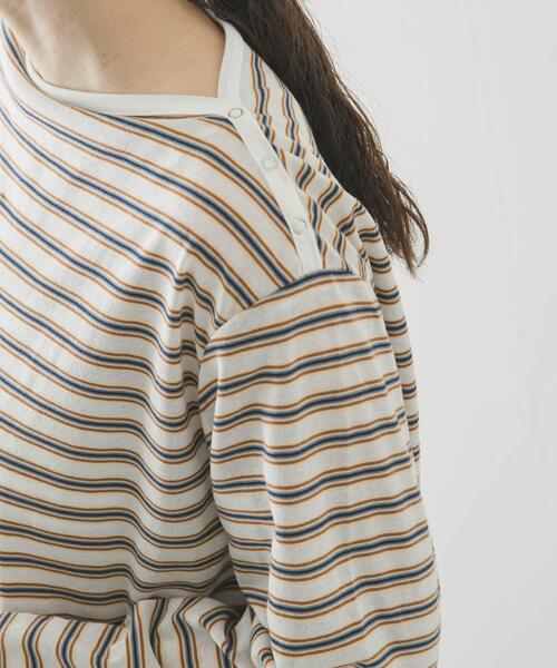 tシャツ マルチボーダー2WAYカットソー レディースの画像