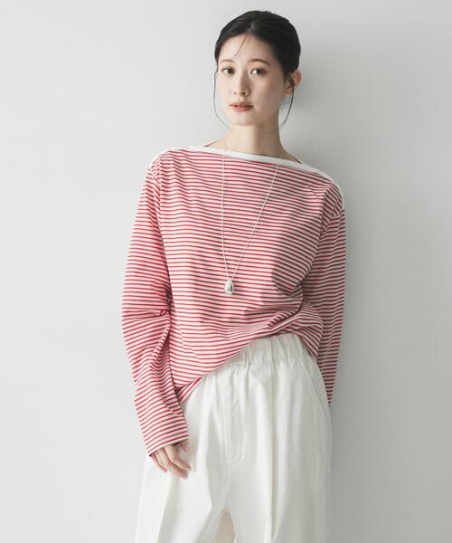 tシャツ マルチボーダー2WAYカットソー レディースの画像