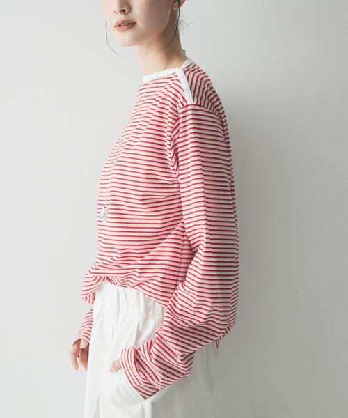 tシャツ マルチボーダー2WAYカットソー レディースの画像