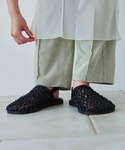 サンダル メッシュフラットサンダル レディースの詳細画像1