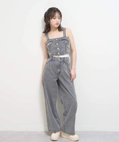 LOVETOXIC ワンピース 「LTXC」デニムパンツビスチェセットアップ
