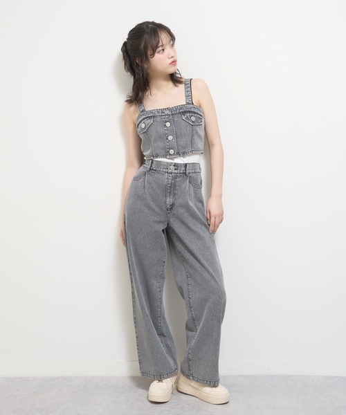ビック 子供服、レディースまとめ売り LOVETOXIC ワンピース 「LTXC」デニムパンツビスチェセットアップ