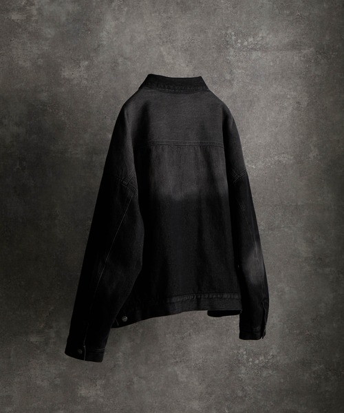 「ADRER」 デニムジャケット X-SMALL ブラック メンズ_画像4