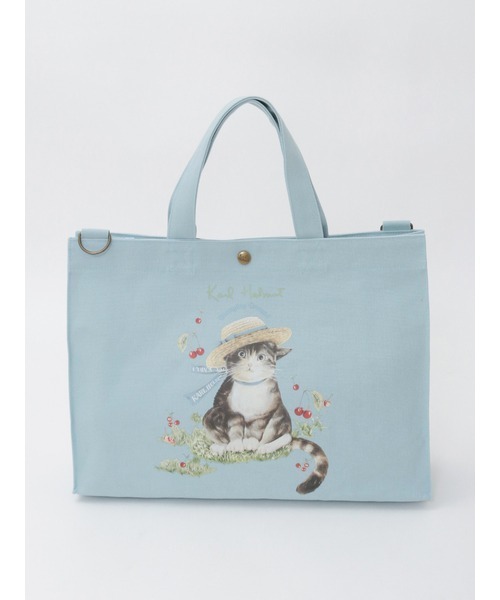 Karl Helmut トートバッグ さくらんぼの丘のねこプリント2WAYバッグ