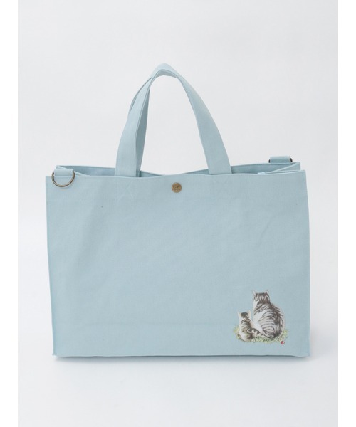 Karl Helmut トートバッグ さくらんぼの丘のねこプリント2WAYバッグ